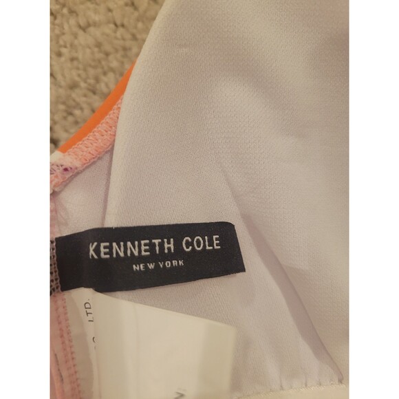 NWOT Kenneth Cole Women’s 1 Piece Swimsuit Bathing Suit Pink/Peach Halter Size 6 - Picture 3 of 7